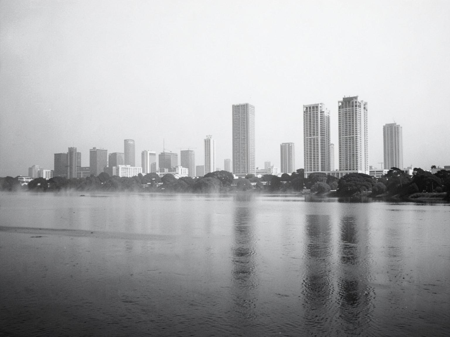Kinshasa skyline along the Congo River