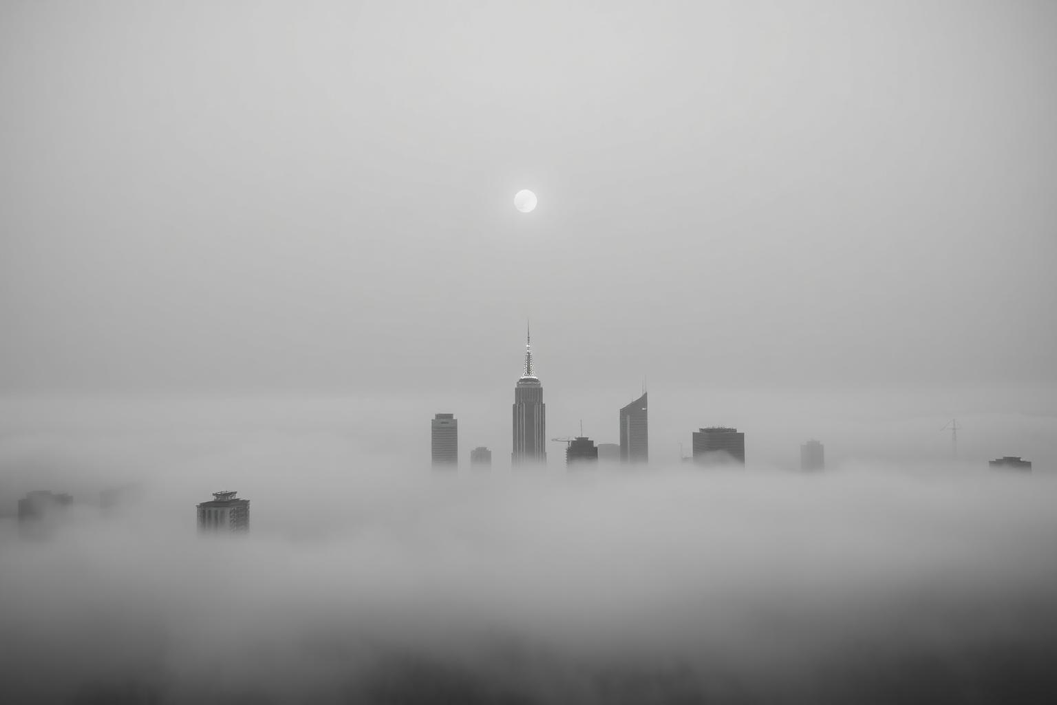 Ho Chi Minh City skyline in soft mist